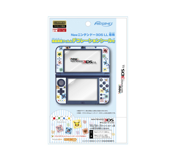 Newニンテンドー3DS LL専用<br>液晶保護フィルム デコレーションシール付<br>ポケとる